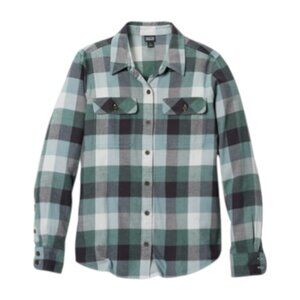 Patagonia Long-Sleeve Midweight Fjord Flannel Shirt -  Teal / Navy - Size S